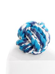 Provazový míček pro psy modrý vanilková příchuť S