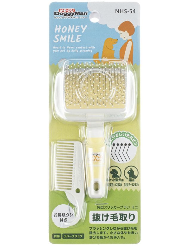 Kartáč s kapkami a hřebenem pro odstranění línající srsti