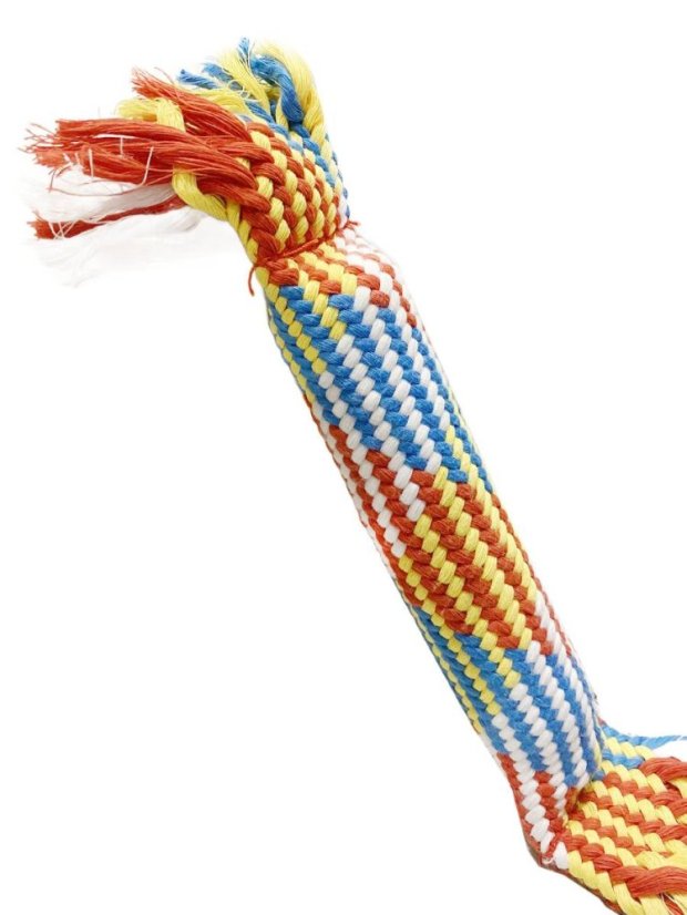 Provazová dentální hračka pro psy Klobása pestrobarevná