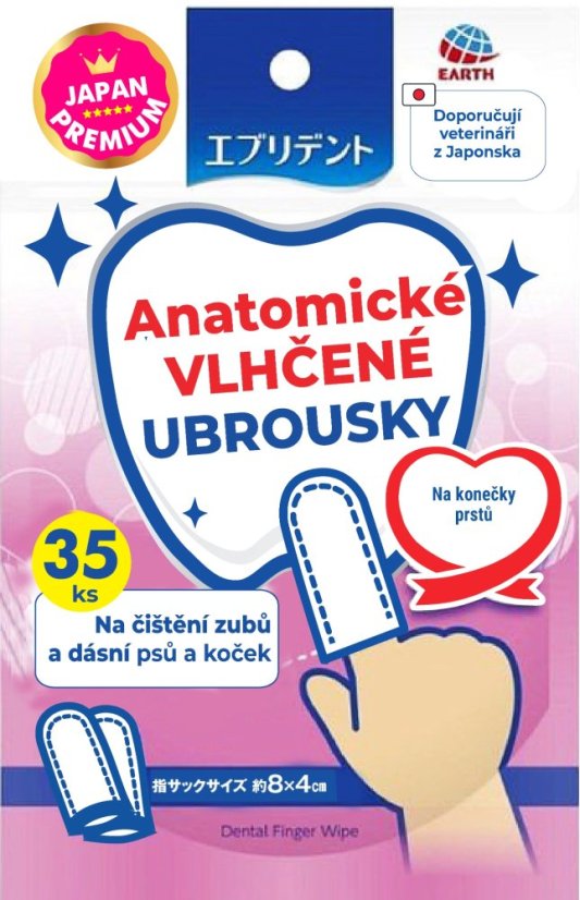 Vlhčené zubní ubrousky na prst  35 ks