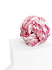 Provazový míček pro psy růžový jahodová příchuť SS