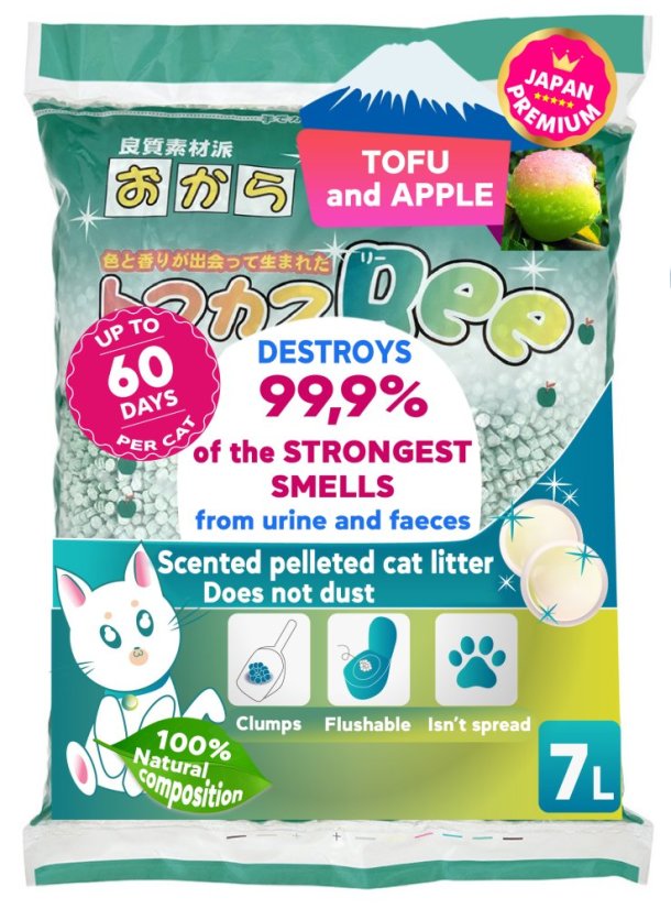 Podestýlka s přírodní jablkem Tofu 7 l