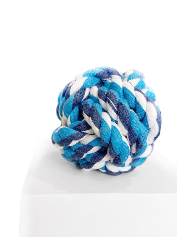 Provazový míček pro psy modrý vanilková příchuť S