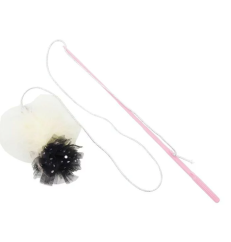 Teaser Balerína v sukni s přírodním peřím a rolničkou zelená pro kočky