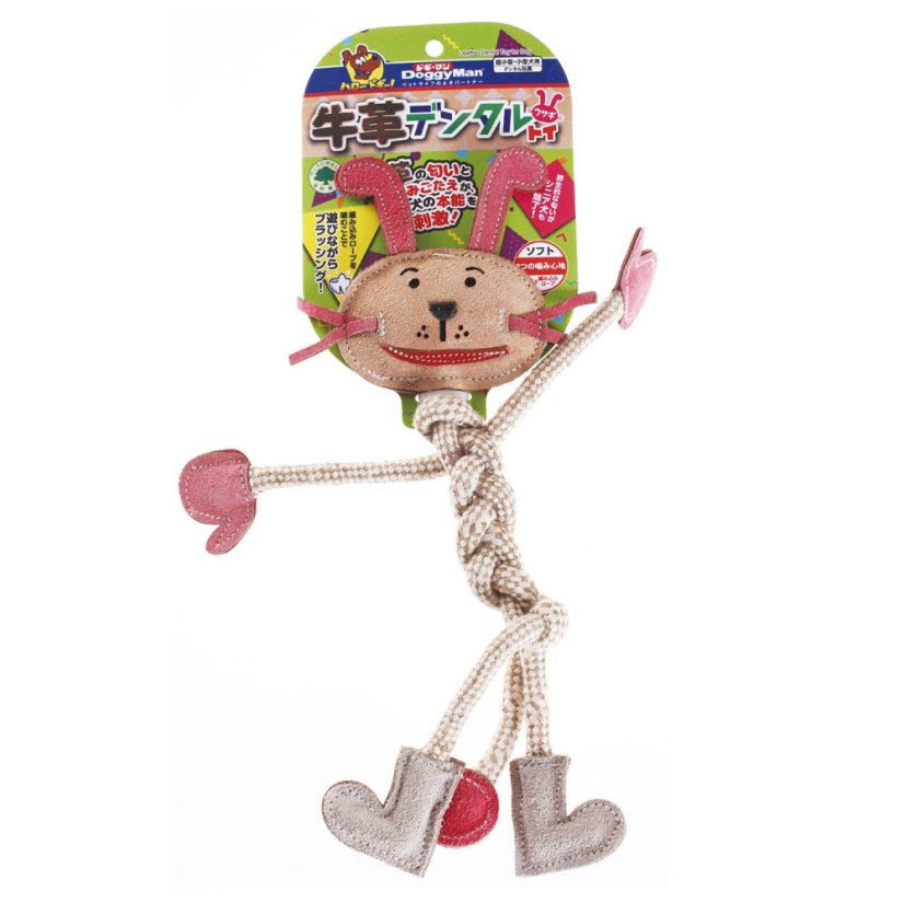 Hračka pro psy kožená Králík pro péči o zuby