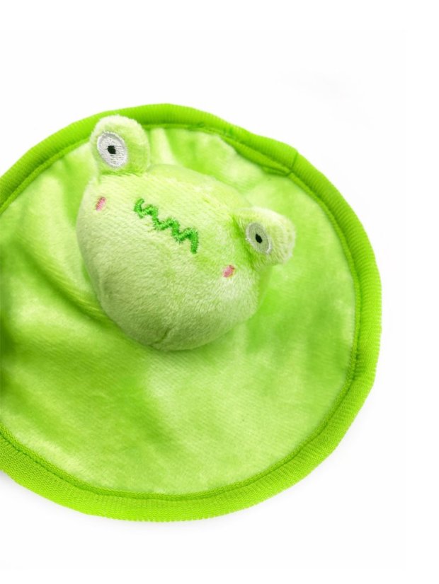 HRAČKA PRO PSA FRISBEE ŽABIČKA ZELENÉ S PÍSKÁTKEM A ROLNIČKAMI