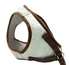 Polstrovaný postroj puntíkovaný mentolově zelený SSS