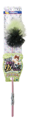 Teaser Balerína v sukni s přírodním peřím a rolničkou zelená pro kočky