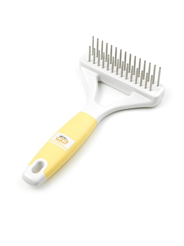 Specializovaný hřeben na rozčesání zacuchané srsti dvouúrovňový