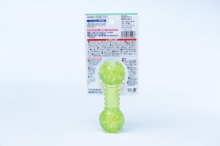 Japan Premium Pet hračka ve tvaru činky na masáž dásní a čištění zubů pro psy, zelená.