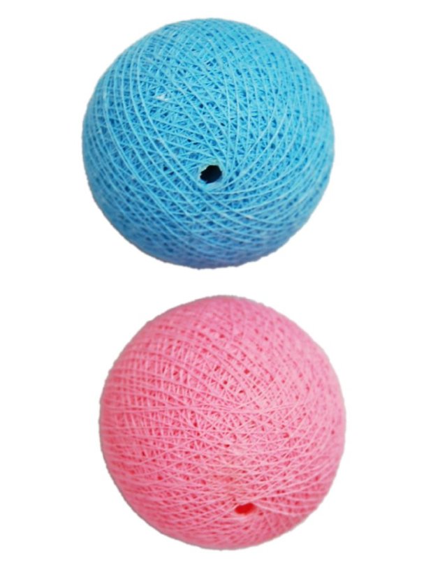 Klubíčka z tenkých nití v modré a růžové 2 ks
