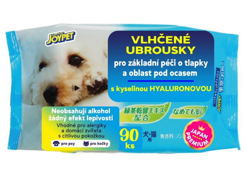Vlhčené ubrousky k péči o tlapky a oblast pod ocasem pro psy a kočky