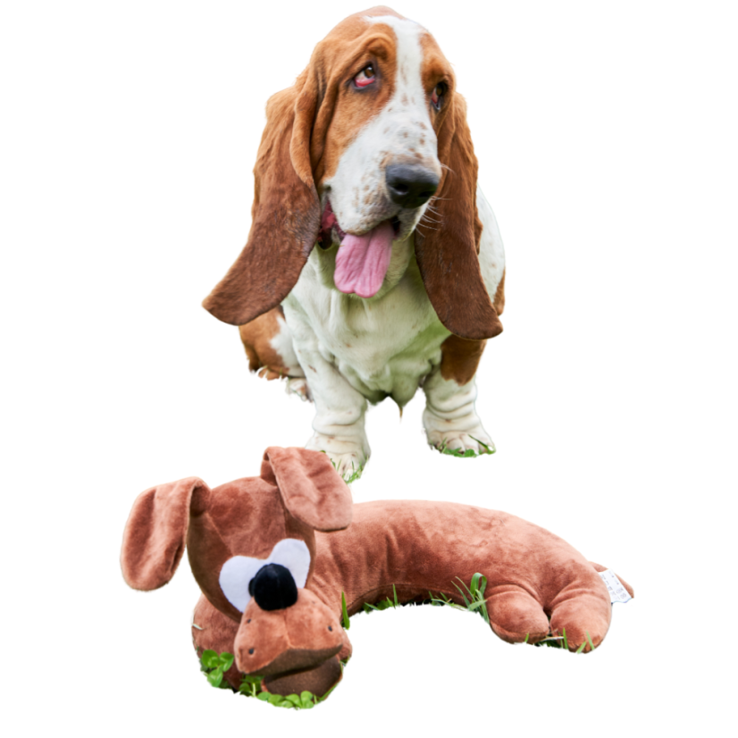 Plyšová hračka antistresový polštář Baset