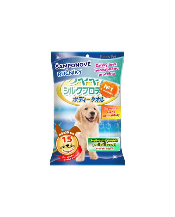 Šamponové ručníky expresní koupání bez vody s prevencí kožní alergie 15 ks