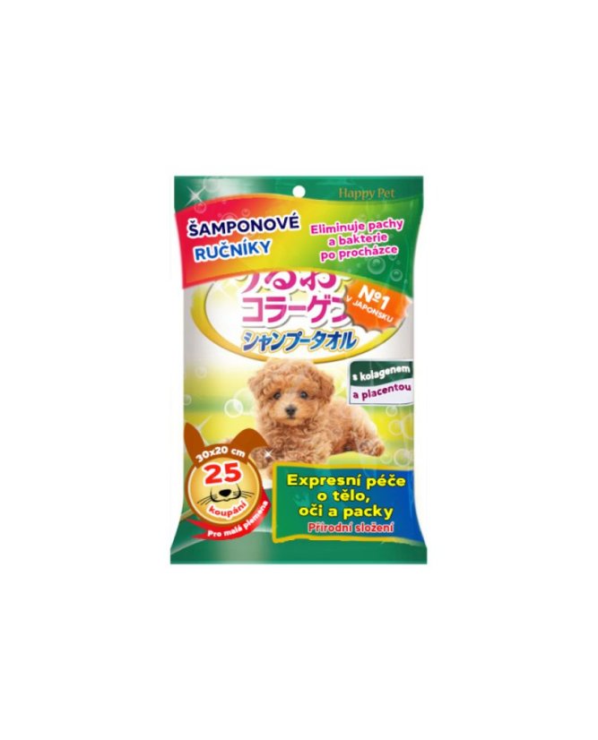 Šamponové ručníky pro expresní koupání bez vody s kolagenem a placentou 25 ks