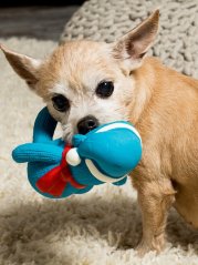 Hračka pro psy pískací z latexu Opice vůně vanilky