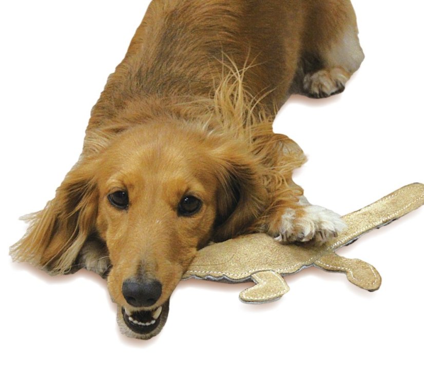 Hračka pro psy kožená Krokodýl masáž dásní