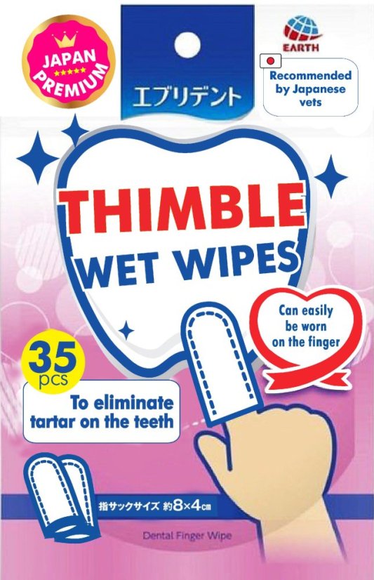 Vlhčené ubrousky na konečky prstů na čištění zubů a dásní