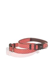 Vodítko a obojek puntíkovaný červený M