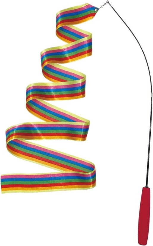 Škádlítko Umělecká gymnastika se stuhou pro kočky