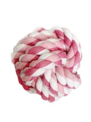 Provazový míček pro psy růžový jahodová příchuť SS