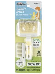 Rozčesávací kartáč s kapkami pro odstranění línající srsti s hřebenem